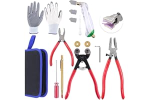 Swpeet 10 szt. Zestaw narzędzi do cięcia szkła, szczypce do płytek szklanych z mozaiką, szczypce do biegania do szkła, szczypce do rozdrabniaczy, skrobak z węglika wolframu, uchwyt do cięcia szkła do