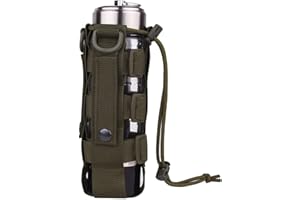 AILOVA Bolsa Táctica para Botella De Agua Molle 0,5L-2,5L Bolsa Táctica para Hervidor De Agua para Acampar Al Aire Libre para Mujeres Hombres Correr Senderismo Viajes Caza Montañismo Drak Green
