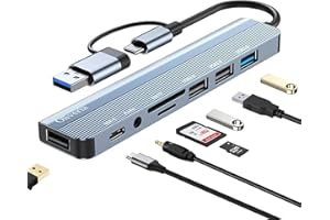 OLIVERIA Hub USB C 8 w 2, wieloportowy adapter do Macbooka, adapter USB, hub USB-C z czytnikiem kart SD i TF, porty USB 3.0 i USB 2.0, porty audio 3,5 mm, do MacBooka, Galaxy, iPada