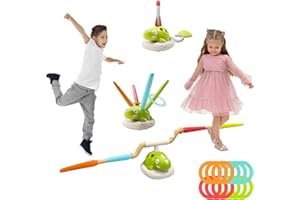 YATOSEEN Giocattolo 3 in 1 per Bambini, Macchina Musicale per Saltare la Corda, Gioco di Lancio Dell'anello e Lanciarazzi con Telecomando, Giocattoli per Interni ed Esterni per Bambini dai 3+