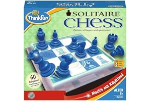 RAVENSBURGER ThinkFun - 76325 - Soitaire Chess - das fesselnde Denkspiel mit Schach-Regeln. Die ein Personen Schach-Variante. Logikspiel, welcher Zug ist jetzt der Richtige!: Ziehen, schlagen und gewinnen!