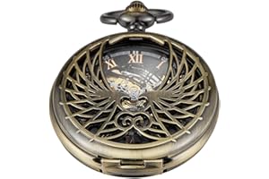 Tiong Montres de Poche en Quartz pendentifs Colliers Cadeaux pour Hommes avec Colliers Montres de Poche pour Hommes