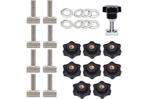 TONGBOKE 8 Stück T Nut Adapter,Edelstahl M8x30mm Nutensteine -Adapterschrauben, T-Nut-Klemmschraube mit Pflaumenbaum Mutter und Unterlegscheibe für Dachbox Befestigung, T-Nut (M8)