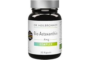 ‎DR. HEILBRONNER Dr. Heilbronner Bio Astaxanthin 4mg | 30 Kapseln in der Glasflasche | Antioxidantien aus der Vitalalge Haematococcus Pluvialis | Premium Supplements, Carotinoide, vegan, glutenfrei und lactosefrei