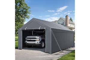Jaxguom Carport-tält 3 x 6 m med väderbeständig PE-presenning, vinterbeständig, UV-beständig, förvaringstält, bilskjul, SUV