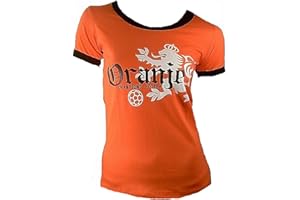 TICILA Damen T-Shirt Miss Oranje Holland Dutch Niederlande Netherlands Champion Football Fussball WM EM Designer Fan Tee Trikot Orange