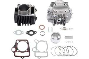 WOOSTAR 52.4mm Big Bore Cylinder Head and 66mm Valves Assembly with Piston Ring Kit Replacement for 4 Stroke 110cc Chinese Taotao Coolster Engine ATV Go Kart Dirt Bike