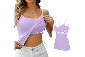 Gyaimxfu Canotta Donna Cotone Tank Top Canottiera con Reggiseno Incorporato Canotta di Base Estiva Scollo a V Cami Camisole Spalline Regolabili Tank Shirt Senza Maniche Camicia Basic Imbottita Casual