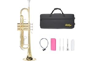 LeSage Standard Bb Flat Gold Trumpet for Student Beginners Brass with 7c Mouthpiece Trumpet (Gold)
