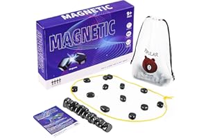 Schachbrett Magnetisch - Kampfschach Mit Magnetisch, Magnetisches Schachspiel, Reisen Schach Magnetisch, Puzzle Checkers Spiel, Tragbares Schachbrett-Party Für Familientreffen (A)