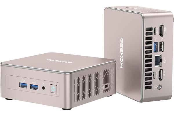 GEEKOM A5 Mini PC avec AMD Ryzen 5 7430U, 512Go SSD 16Go RAM (Évolutif, Non-LPDDR), Silencieux NUC Mini Ordinateur de Bureau, Graphiques AMD Radeon, 8K Display, Dual HDMI, Windows 11 Pro, Lecteur SD