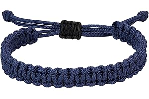 JENDEAR SHINE Bracciale da Uomo in Corda Nautica, Bracciale in Filo di Paracord Intrecciato a Mano, Bracciale da Surf Esterno Regolabile Impermeabile.
