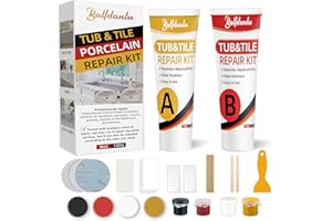 GALITOON Porcelain Repair Kit, Bath Repair Kit White, Bath Enamel Repair, Enamel Tub Tile and Shower Tray Repair, Bathtubs Crack Refinishing to Repairs Chips, Scratches, Holes, Cracks (White)