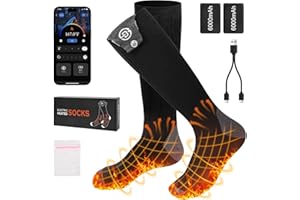 Netraty Heated Socks for Men Women 6000mAh Rechargeable Winter Foot Warmer Electric Heating Socks APP Control 4 Temperature Thermal Socks Washable Heated Ski Socks for Camping, Hiking, Cycling