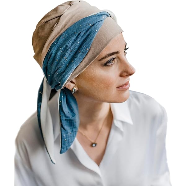 CAREBELL Stone Cap van beige katoen voor alopecia en haaruitval