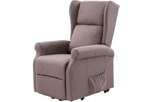 CRIBEL Arlette D Poltrona Relax in Tessuto, Movimento Elettrico con Funzione Alzapersona, Recrinabile, Telecomando Incluso, Tortora, 72.5 X 94 X 109 Cm