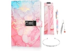 MHwan Journal Intime Fille avec Code, Coffret Cadeau pour Filles de 7, 8, 9, 10, 11, 12, 13 et 14 Ans, Noël, Anniversaire, Rentrée Scolaire, Carnet Secret Fille, Coffret Cadeau pour Étudiantes