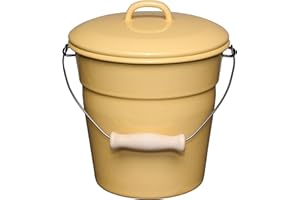 Riess, 0369-124, wiadro ekologiczne z pokrywką, średnica 20 cm, 3,5 l, emaliowane, 1170 kg, dł. szer. x wys. 21 x 22 x 18,8 cm, pojemnik do szampana, pojemnik na kostki lodu, wiadro ogrodowe, kosz M