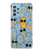 PrintiFy 1mm Fit Transparent Silicone Case with Cover Duck Design Compatible with Samsung Galaxy A52