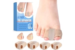 DIVIDERMY 4 Piezas Separador Dedos Pie, Corrector de Juanetes, Separadores de Dedos de Los Pies Silicona, Juanetes Corrector Nocturno y Dia, Corrector Juanetes Mujer y Hombres