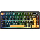 Aula F75 Max Mekanik RGB TKL GrayWood V4 Switch Kablosuz Makrolu Hot Swap T&uuml;rk&ccedil;e Q Klavye Siyah
