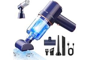 Anluomafuy Aspirabriciole Senza Fili Potente, Aspirapolvere Portatile, Aspira Briciole Elettrico, Con Filtro Lavabile/Stazione di Ricarica/Spazzola per Pavimenti, Adatto per Casa e Veicolo (blu)