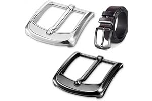 Classicseali 2 Stück Klassische Gürtelschnalle, Gürtelschnalle Herren, Ersatzschnalle 40 mm, Einzinkige Quadratische Gürtelschnallen, Belt Buckle für Herren und Damen, Silber