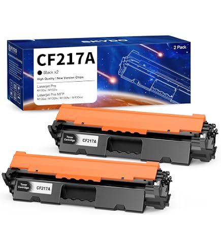 Yowell 2 Toner CF217A Compatibili Per HP 17A Nero | 1600 Pagine Ciascuno Per LaserJet Pro M130fw, M130nw, M130fn, M102W, M102A E Altri