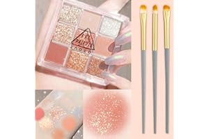 SHOWHEEL Palette Maquillage Yeux 9 Couleurs Fard a Paupiere Paillette avec 3 Pinceaux à Paupières Pailleté Palette de Maquillage Durable Palette de Maquillage Étanche pour Filles et Femmes