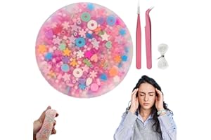 FUFUPAW Picky Pad, Anti Skin Stress Picking Fidget Spielzeug, Rosa Kreisförmig Picky Party Pad Fidget, Picking Pad Fidget Toys für Anti Skin Pickin, Sensorisches Spielzeug für Erwachsene & Kinder