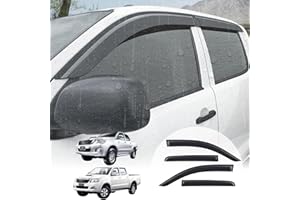 JHCHAN Wind Deflectors for Toyota Hilux, 2006-2015 Toyota Hilux Accessories, Hilux MK6 MK7 Double Cab Car Window Rain Guards Shields Sun Visors Cover Protector (Active/ HL2/ HL3/ Icon/Invincible)