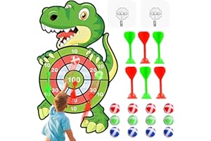 LANKAI Jeu de Fléchettes pour Enfants, Jeux de Fléchettes Jouets, Jeu de Fléchettes Sûr, Jeux d'Intérieur Et d'Extérieur Fléchettes, avec 12 Balles Collantes, 6 Flèches Et 2 Crochets, pour Le Camping (Vert)