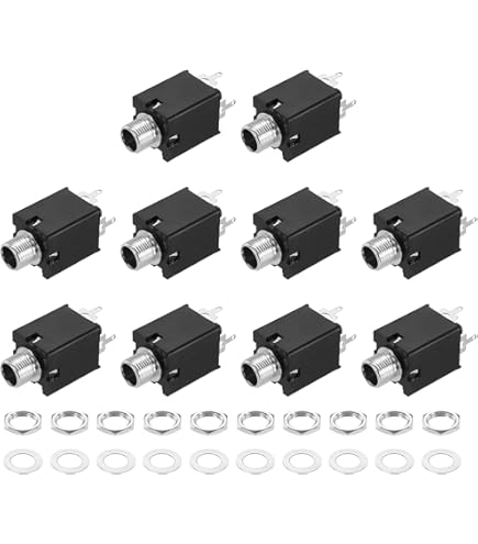 QUARKZMAN 20 stuks 1/4 inch 6,35 mm stereo audio jack 50V 4-pins QUARKZMAN 20 stuks 1/4 inch 6,35 mm stereo audio jack 50V 4-pins