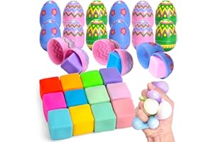 OGNI ORA 12 Pack Easter Eggs with Stress Balls for Kids, Gifts for Easter Basket, Easter Party Favours, Easter Party Bag Fillers, Easter Egg Hunt Gift, Easter Basket Stuffers