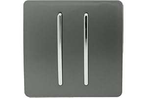 TRENDI SWITCH Trendi 2 Gang 2 Way 10 Amp Rocker Chrome Light Switch