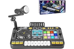 Mekturm Kids DJ Decks with Realistic Sound Effects and Bluetooth Connectivity,Multifunctional Baby DJ Table for Creative Play and Skill Development,Gift for Boys and Girls Whac-A-Mole Game