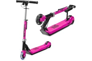 Xootz Kids' Elements Electric Foldable Scooter, LED Light Up Wheel and Collapsible Handlebars