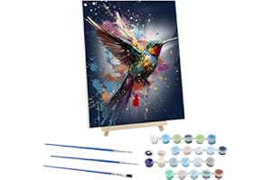 EOBROMD Peinture par Numéros pour Adulte Colibri, DIY Peinture Acrylique pour Adultes Débutants avec Cadre en Bois et Chevalet, Reve Peinture Acrylique Peinture Sans Plis Toile 30x40cm