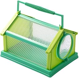 Insektenbeobachtungskäfig für den Außenbereich Zuchtkäfig für Seidenraupen 20 * 15 * 13cm Insekten-Schmetterlingskäfig Tragbarer Atmungsaktiver Kleintierkäfig(Seeblau)