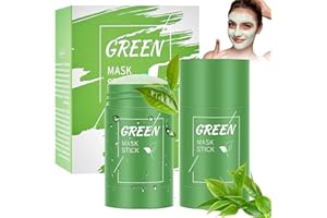 WAYMAYTECY 2 Piezas Sólido Mascarilla de Limpieza Profunda,Green Mask Stick Hidratante Eficaz, Mascarilla Green Tea Stick,Cuidado de la Piel, Apto Para Mujeres y Hombres de Todo Tipo de Piel