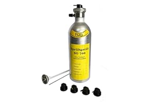 HVG-DRUCKLUFTZUBEHÖR Wiederbefüllbare Druckluft Spraydose / Sprühdose 500 ml mit Sprühkopfgarnitur, Silber,Schwarz,Gelb