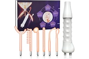 HOMDMARKET Hochfrequenz-Gesichtsgerät, tragbarer Handelektrodenstab, Glasrohr, Hauttherapiegerät mit 6 Neonstäben – Aknebehandlung – Hautstraffung – Faltenreduzierung