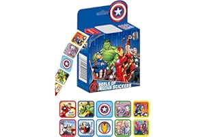NDZYDXW Adesivi Ricompensa per Bambini,Avvengers Adesivi Premio, 1 Rotoli Insegnante Ricompensa Sticker,Personaggio dei Cartoni Animati Anime Scuola Adesivi per Aula & Adesivi motivazionali Allievi