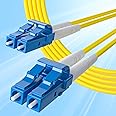 Fiber Patch Cable - LC to LC OS2 10Gb/Gigabit Singlemode Jumper Duplex 9/125 LSZH Fiber Optic Cord for SMF SFP Transceiver, Yellow, 1-Meter(3.3-ft)