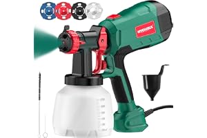 HYCHIKA Lackeringspistol, 600 W, HVLP-sprutpistol med 1 200 ml behållare, 4 munstycken, 3 lägen, perfekt för att måla möbler