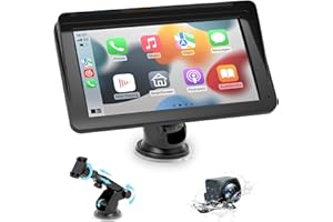 COZYSOON CarPlay Voiture, Portable CarPlay & Android Auto sans Fil, 7 Pouces Ecran Tactile avec Caméra de Recul,Autoradio Portable avec Assistant Vocal et Fonction d'appel, adapté à Divers Véhicules