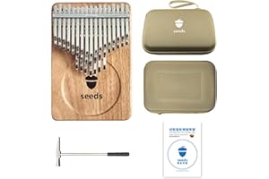COFFINSEA Seeds Kalimba de 41 teclas, avanzado piano de pulgar afinado en Do, piano de pulgar cromático con capas, tablero de sonido de madera maciza, tono etéreo con resonancia sostenida
