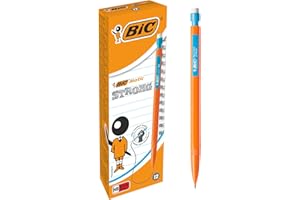 BIC Matic Strong Porte-Mines 0,9 mm HB, Parfait pour l'Ecole et au Bureau, Couleurs Assorties, Boîte de 12