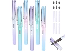 VALICAER 6 PCS Lápices Eternos Portable Lapiz Infinito Everlasting Pencil con Borrador, Lápiz de Punta de Grafito Reemplazable, para Escribir Pintar Bosquejo Estudiantes Oficina en Casa Suministros (A)
