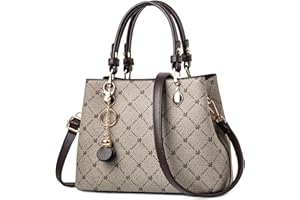 FORRICA Borsa a Mano Donna Borsa a Tracolla Squisito Ciondolo Borsetta Elegante Foglia di Acero Borse a Spalla Pelle PU Manico Marrone D